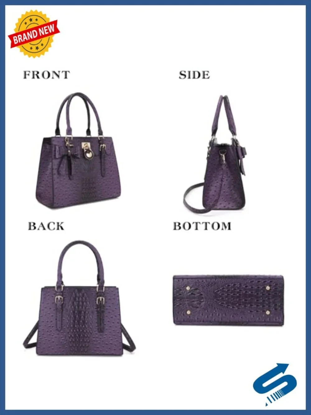 Vegan Leather Satchel Tote Set with Matching Wallet Clutch